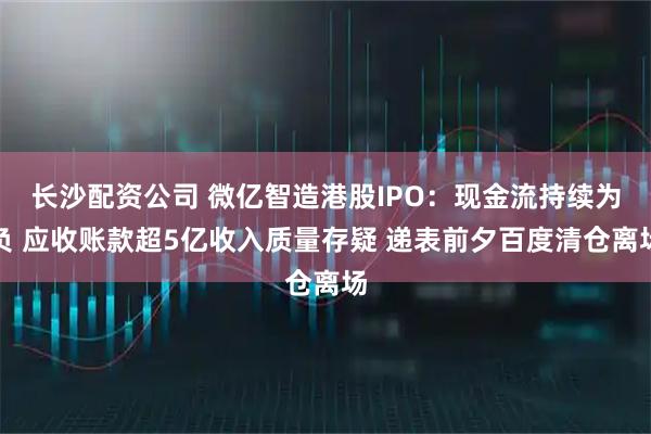长沙配资公司 微亿智造港股IPO：现金流持续为负 应收账款超5亿收入质量存疑 递表前夕百度清仓离场